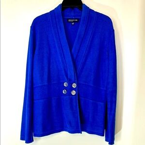 Jones New York Cobalt Blue sweater blazer, size XL